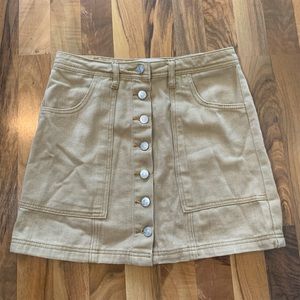 Khaki Denim Skirt
